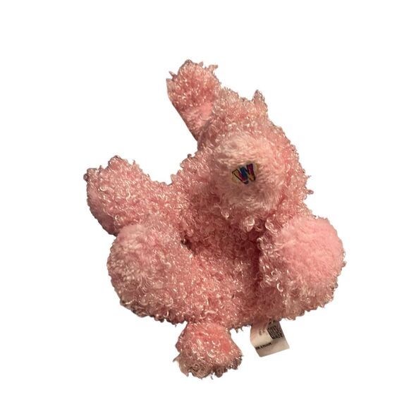 Ganz Webkinz Pink Curly Shaggy Poodle Dog Plush Stuffed Animal Toy 9" - Picture 5 of 10